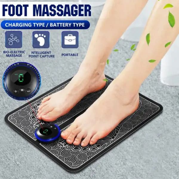 Ems Foot Massager Mat Electric Usb Charging Smart Display Tens Acupuncture Feet Cushion Blood Circulation Pad Health Care HomeEE4777