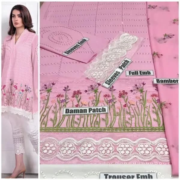 Lawn Suit 3pc Fabric Lawn(unstitched)CL4776