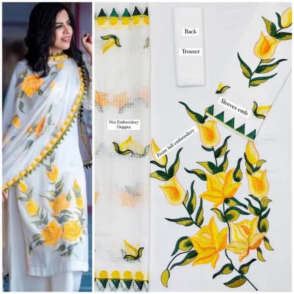 Lawn Suit 3pc Fabric Lawn(unstitched)CL4780
