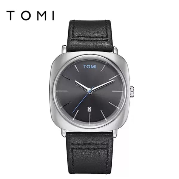 Tomi T-084 Mens Watch Date Quartz Leather Strap MW4774